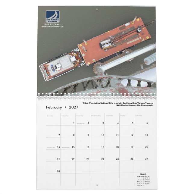Calendrier 2021 - Bateaux-remorques au travail (Feb 2027)