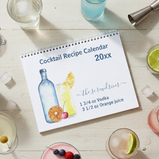 Calendrier 2021 Cocktail Recettes Mixtes Boissons Bar Alcool (Créateur téléchargé)