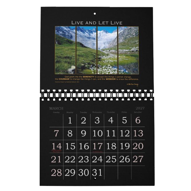 Calendrier 2021 Sérénité Prière Dieu Accordez Récupération de (Mar 2027)