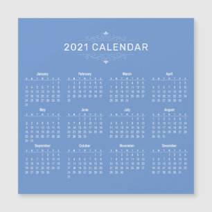 Calendrier 2021 simple mais élégant Carte magnét
