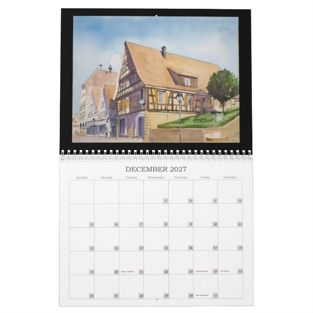 Calendrier 2021, "Une année de peinture aquarelle" (Dec 2027)