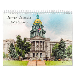 Calendrier 2022 Aperçu du centre-ville de Denver, Colorado Ca