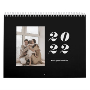 Calendrier 2022 épuré minimaliste simple moderne design pho