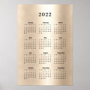 Calendrier 2022 Gold Poster
