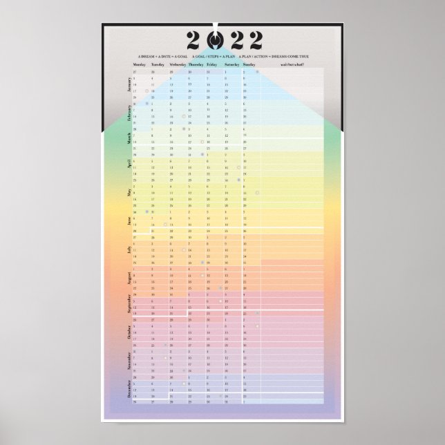 Calendrier 2022 - Poster du planificateur de lune  (Devant)