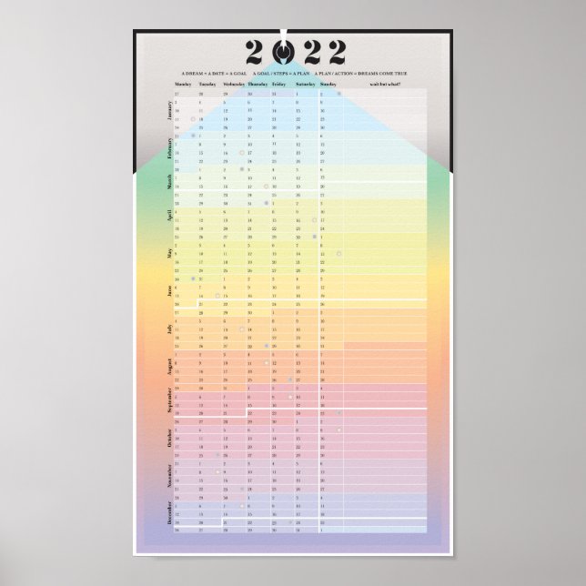 Calendrier 2022 - Poster du planificateur de lune  (Devant)