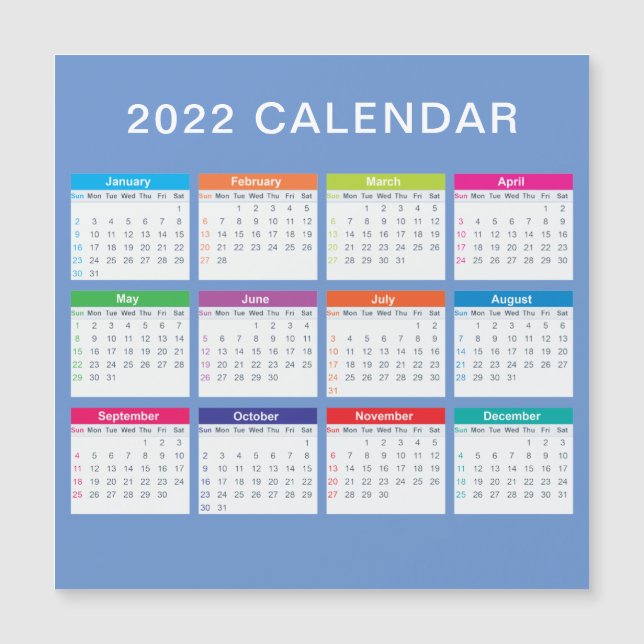 Calendrier 2022 simple et joli | (Devant)