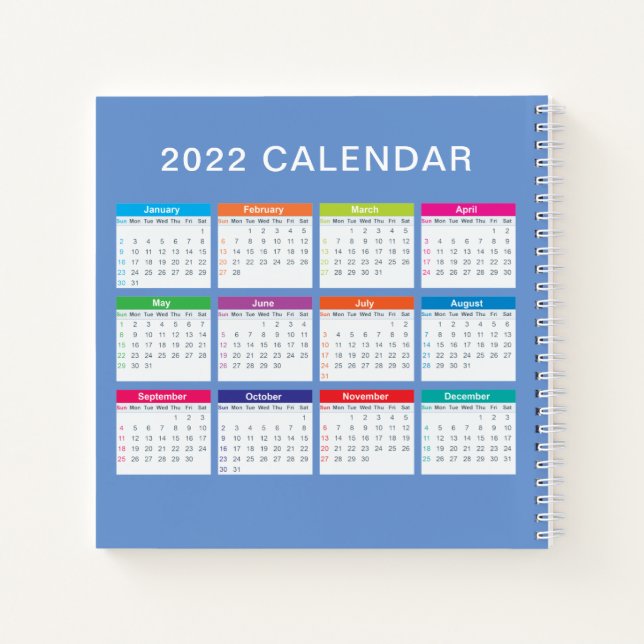 Calendrier 2022 simple et joli | CARNET (Dos)