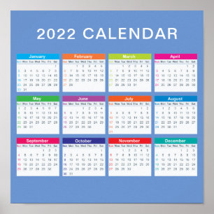 Calendrier 2022 simple et joli   Poster