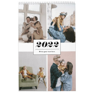 Calendrier 2022 simple moderne tendance collage photo de fami