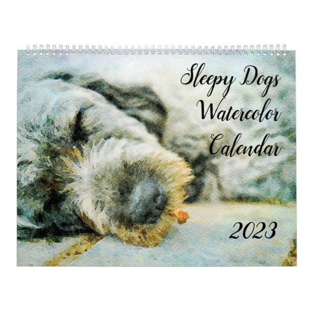 Calendrier 2023 Drôle Lazy Sleepy Chien Chien Chiot Antianxié (Protection)