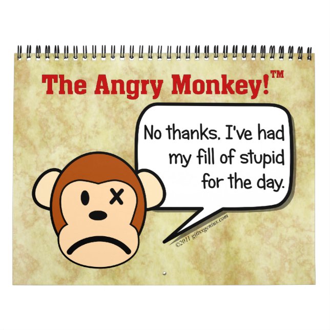 Calendrier 2023 Employé Customisé mécontent 12 mois (Protection)