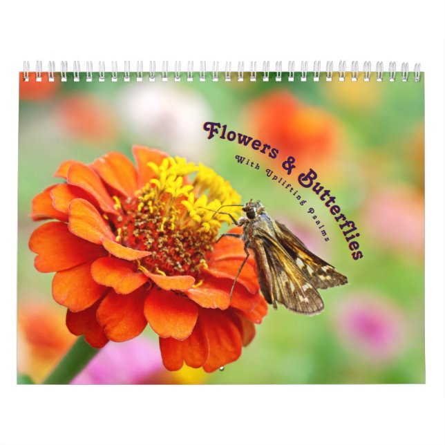 Calendrier 2023 Fleurs & Papillons Avec Psaumes Uplifiants (Protection)