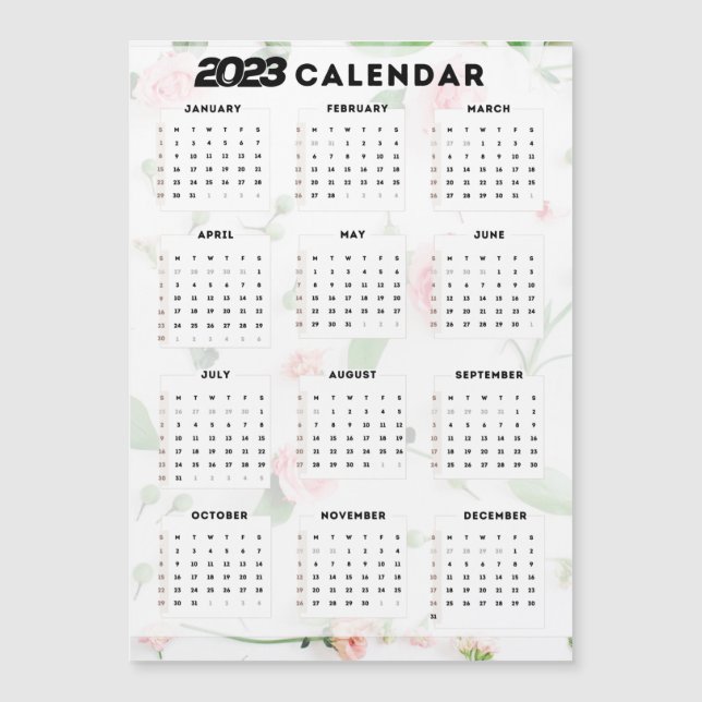 calendrier 2023 floral (Devant)