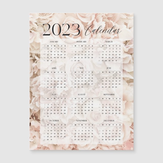 calendrier 2023  floral rose (Devant)