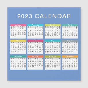 Calendrier 2023 mignon et coloré   Magnet