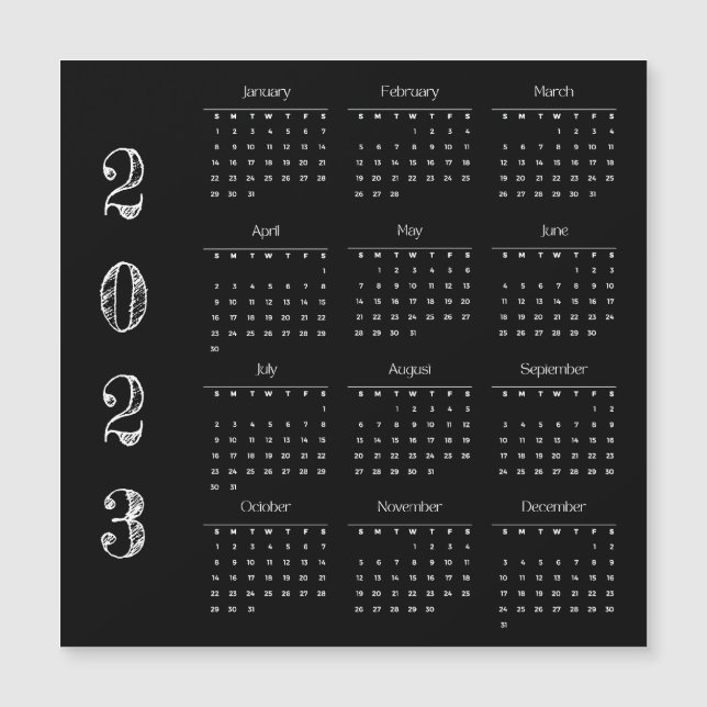 Calendrier 2023 moderne et minimaliste (Devant)