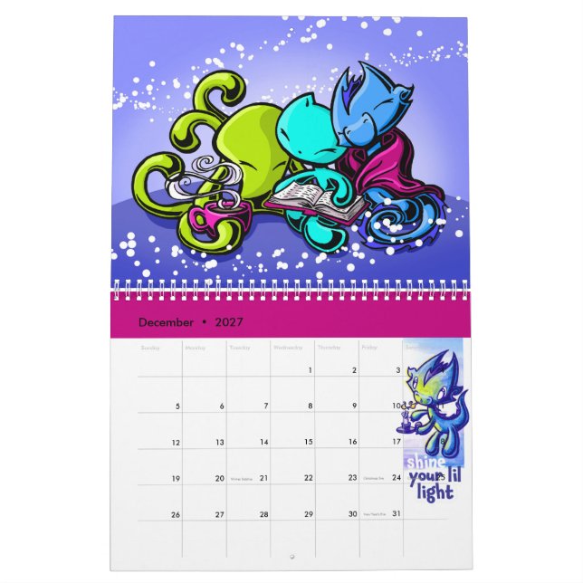 Calendrier 2023 : Motivationnel, Chat, Dragon, Oct (Dec 2027)