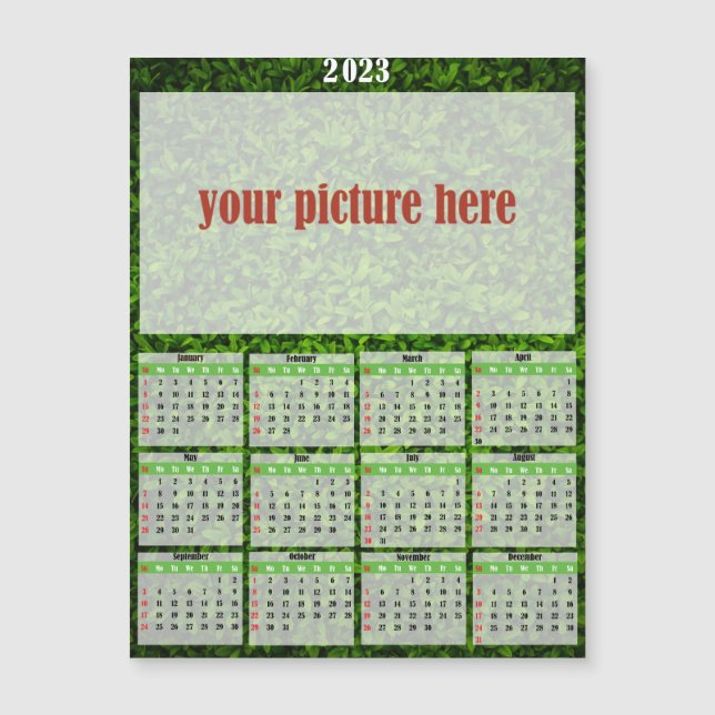 Calendrier 2023 Photo Personnalisé Fridge Magnet (Devant)