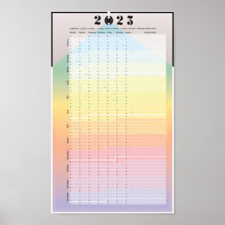 Calendrier 2023 - Poster du planificateur de lune
