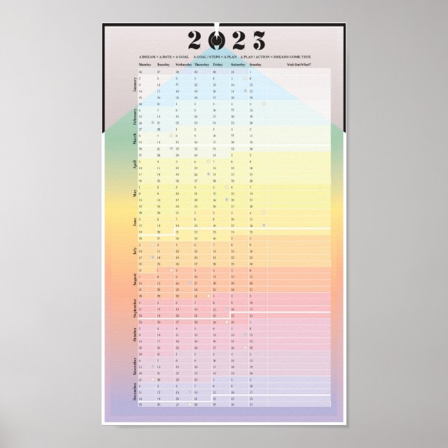 Calendrier 2023 - Poster du planificateur de lune (Devant)