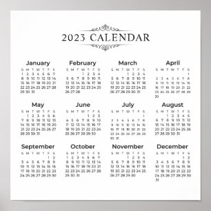 Calendrier 2023 simple mais élégant   Poster