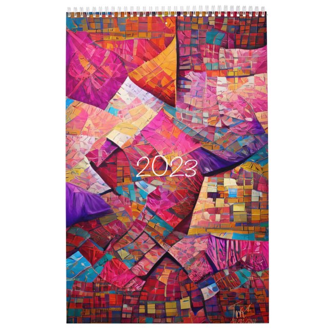 Calendrier 2023 Waiola Quilting OnePage MediumCalendar, Blanc (Protection)