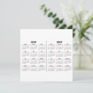 Calendrier 2024 2025 2 ans noir blanc 