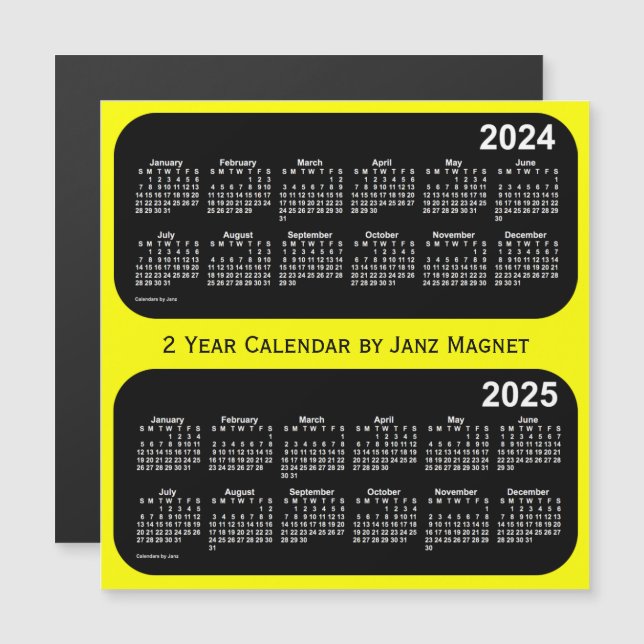 Calendrier 2024-2025 du Néon Jaune 2 année par Jan (Devant / Derrière)