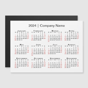 Calendrier 2024 avec nom commercial White Magnet