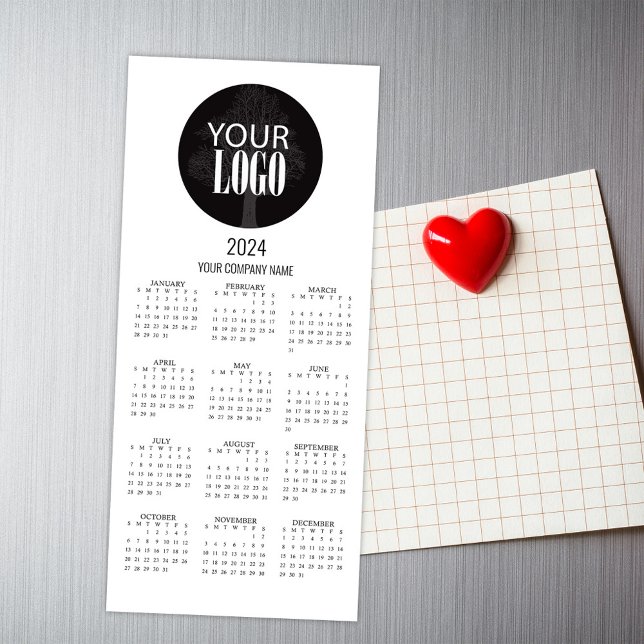 Calendrier 2024 Business Ajouter Votre Logo (Business promotional calendar magnet with your logo. )