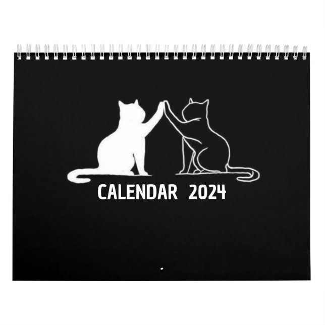 calendrier 2024 - calendrier noir et blanc 2024 (Protection)