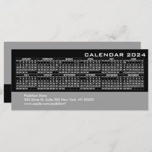 Calendrier 2024 Carte en rack d'entreprise Noir