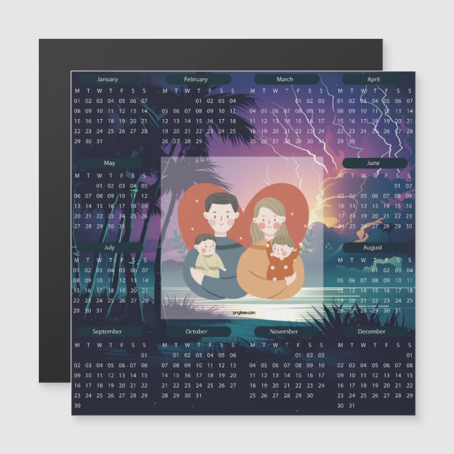 Calendrier 2024 du tonnerre et de la foudre (Devant / Derrière)