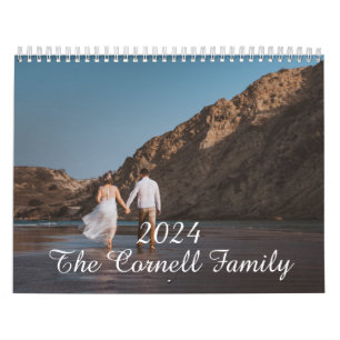 Calendrier 2024 Family Custom Photo Chic Script