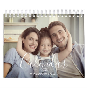 Calendrier 2024 Family Custom Photo Chic Script