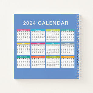 Calendrier 2024 mignon et coloré CARNET