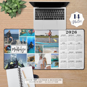 Calendrier 2025 14 Photos Nom du monogramme Couleu