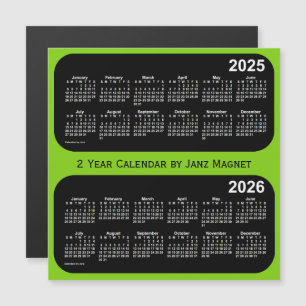 Calendrier 2025-2026 Vert Jaune 2 Année par Janz