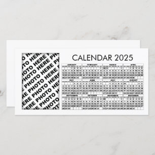 Calendrier 2025 Ajouter 1 Carte photo vertical
