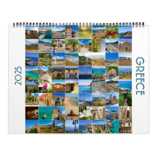 Calendrier 2025 année avec photo de Grèce Calendri