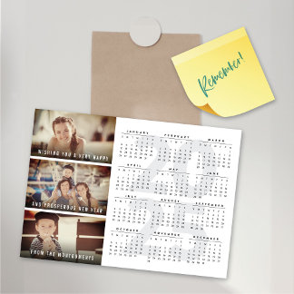 Calendrier 2025 Bonne année Carte photo magnétique