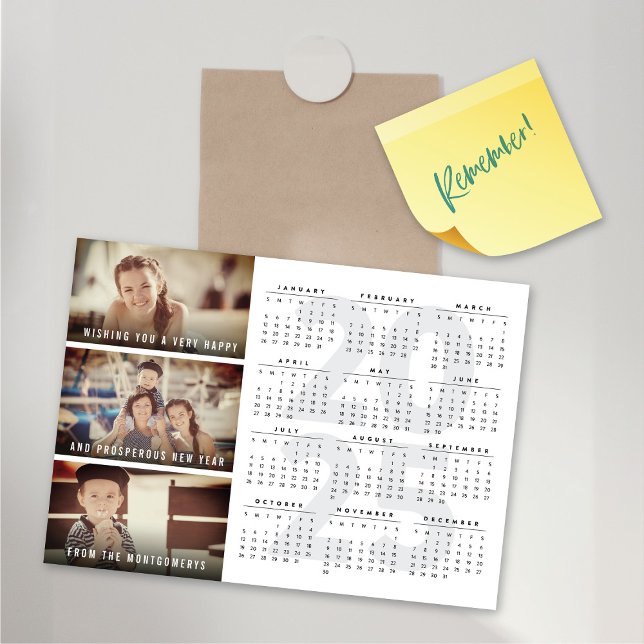 Calendrier 2025 Bonne année Carte photo magnétique (2025 Calendar Happy New Year Magnetic Photo Card @ fat_fa_tin)
