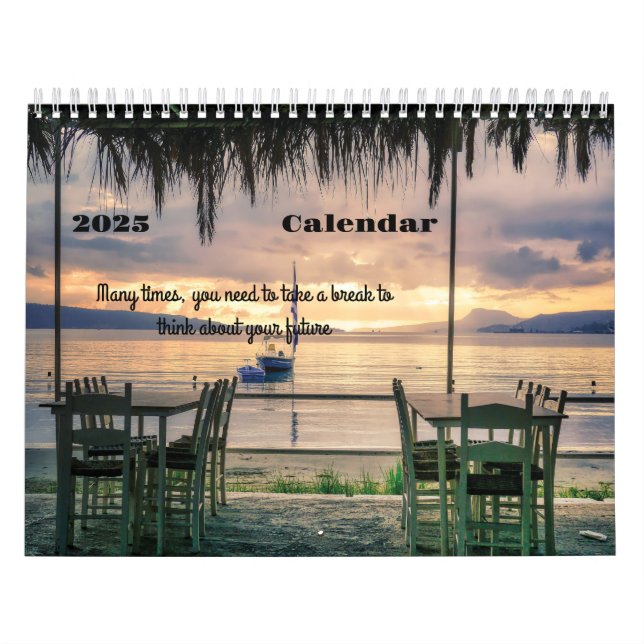 Calendrier 2025 café de plage #2025 restaurant de plage (Protection)