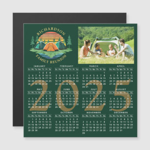 Calendrier 2025 Camping Famille Réunion Vert foncé