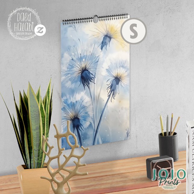 Calendrier 2025 Dandelion Flower Arrière - plan (Calendar 2025 Dandelion Flower Background - small)