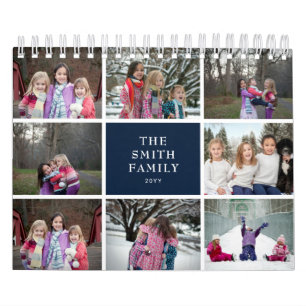 Calendrier 2025 de collage de 8 photos de famille