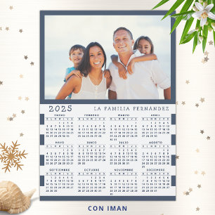Calendrier 2025 des aimants frigo en espagnol avec
