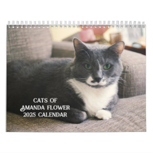 Calendrier 2025 des chats à fleurs Amanda