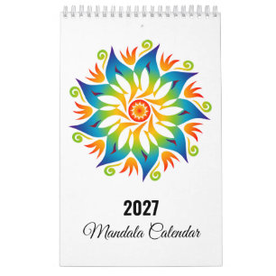 Calendrier 2025 des Roues de Fleurs Mandala Coloré